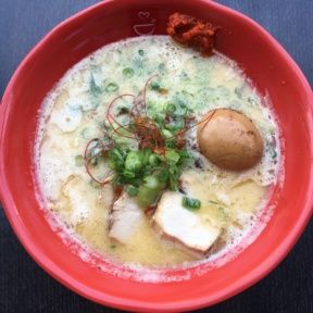 Gluten-free ramen with an egg from Tatsu Ramen